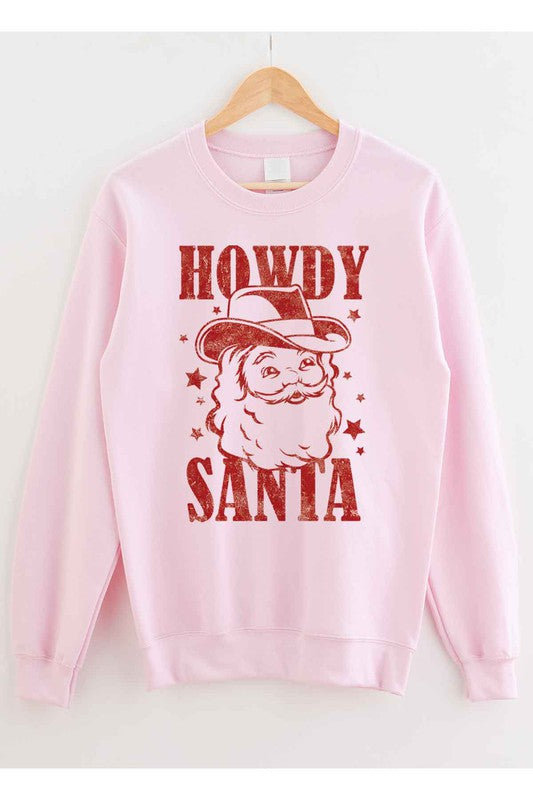 HOWDY SANTA CHRISTMAS GRAPHIC PLUS SIZE SWEATSHIRT