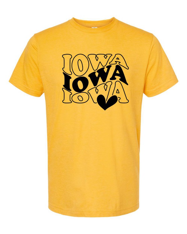 Groovy IOWA with Heart Boutique Style Tee