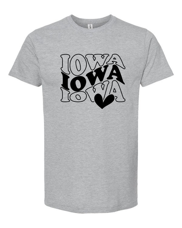 Groovy IOWA with Heart Boutique Style Tee