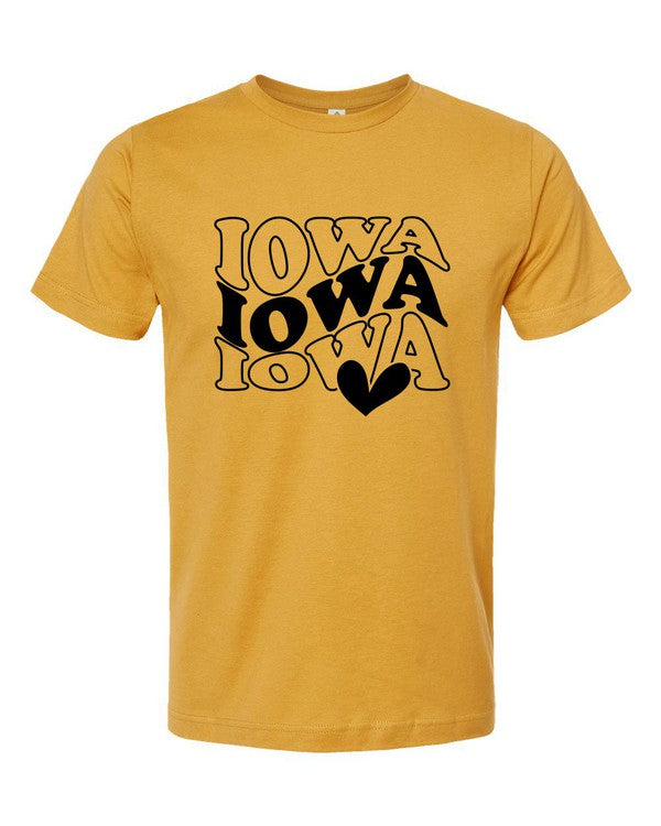 Groovy IOWA with Heart Boutique Style Tee