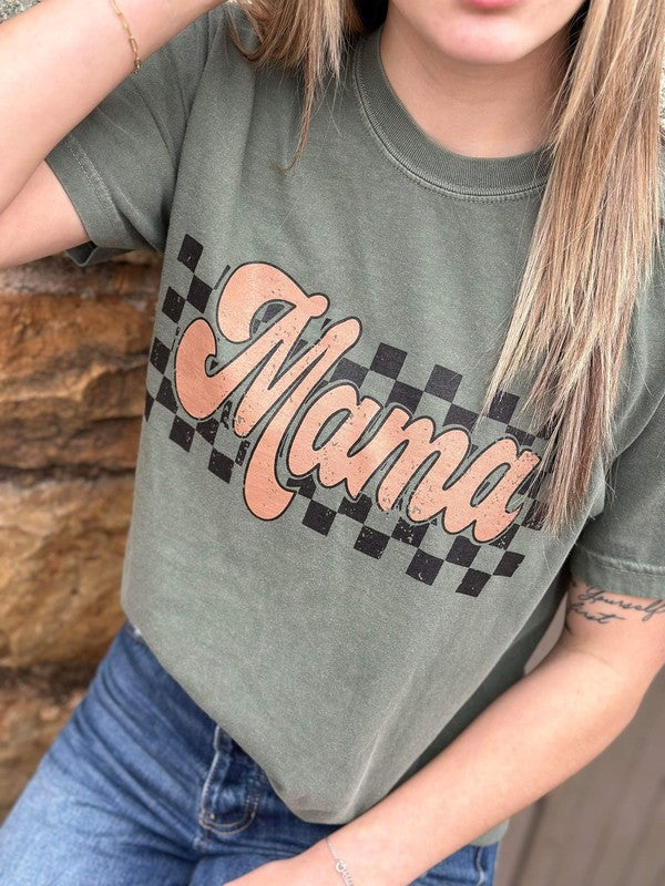 Retro Checkered Mama Tee