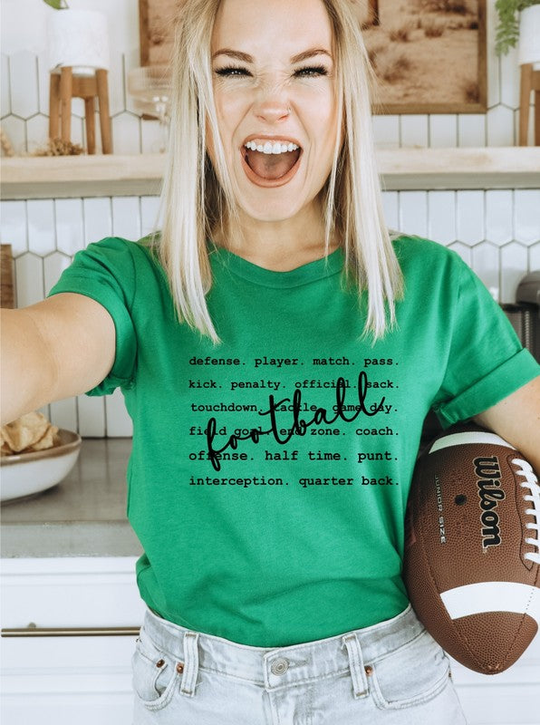 Football Words Graphic Boutique Tee