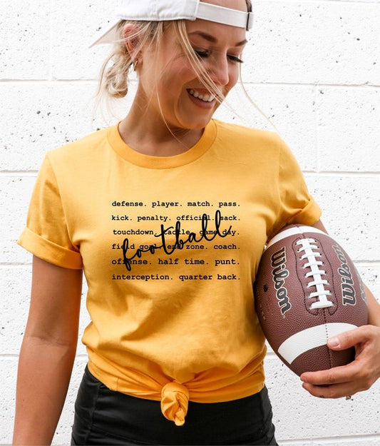 Football Words Graphic Boutique Tee