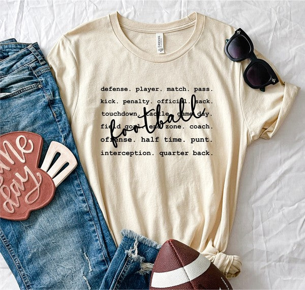 Football Words Graphic Boutique Tee