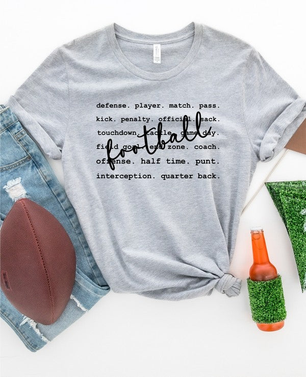 Football Words Graphic Boutique Tee