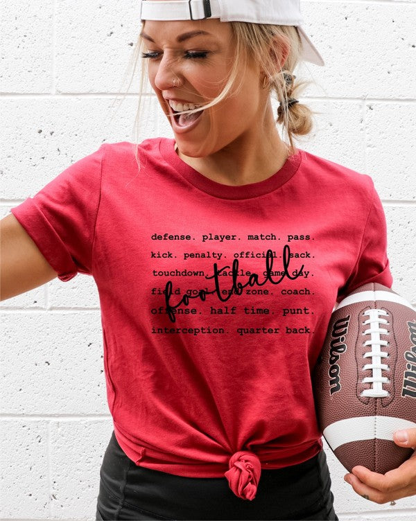 Football Words Graphic Boutique Tee