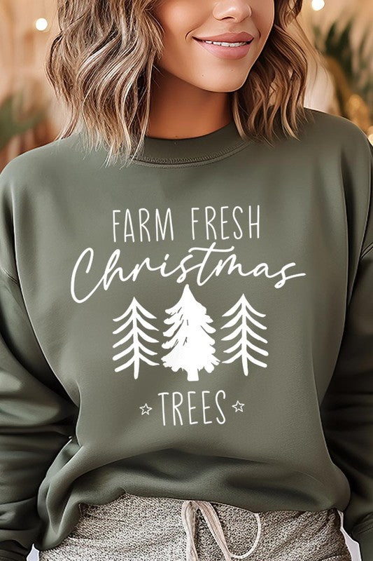 Farm Fresh Christmas Trees Fleece Sweatshirts