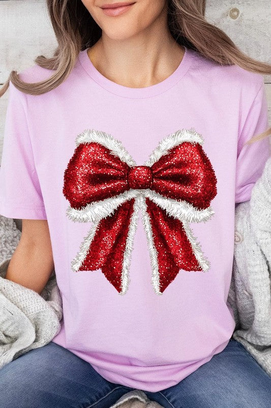 Christmas Santa Bow Graphic Tee