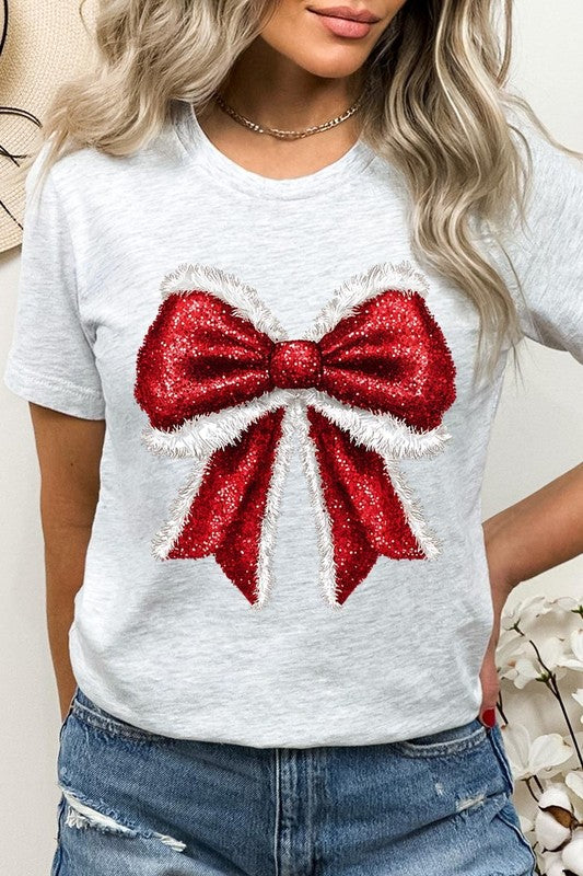 Christmas Santa Bow Graphic Tee