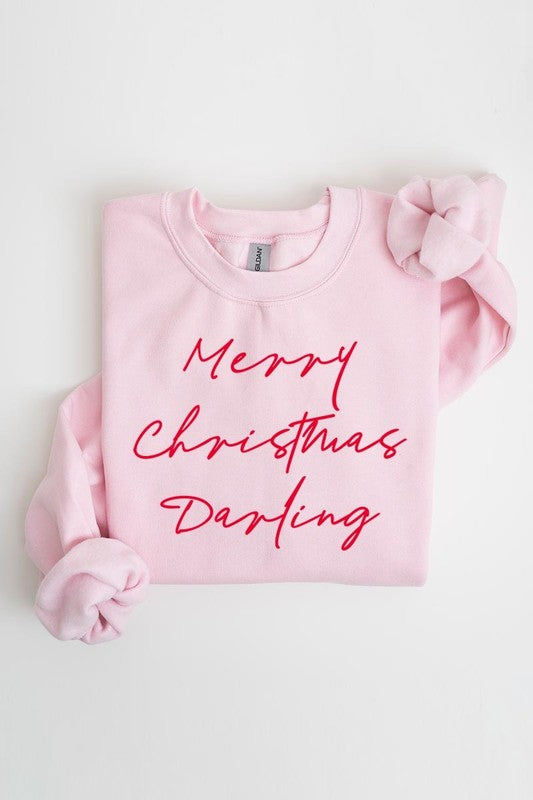 Merry Christmas Darling Graphic Fleece Sweatshirts