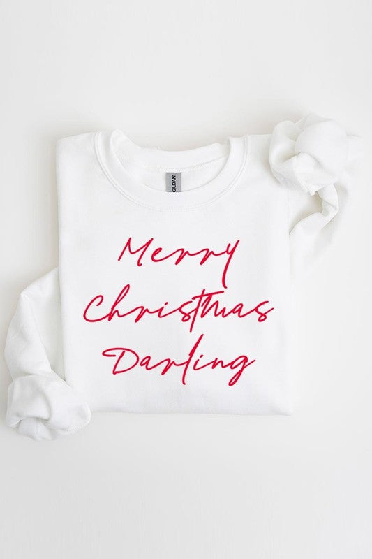 Merry Christmas Darling Graphic Fleece Sweatshirts