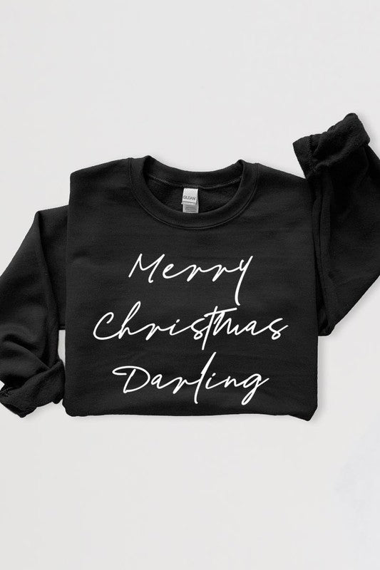 Merry Christmas Darling Graphic Fleece Sweatshirts