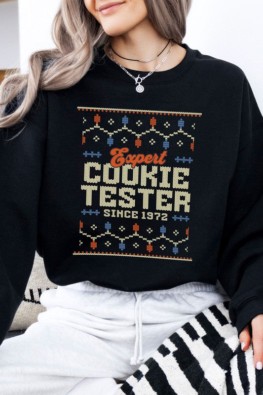 Cookie Tester Ugly Christmas Fleece Sweatshirt