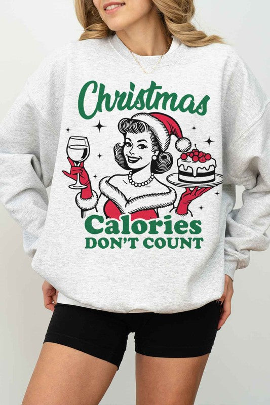 CHRISTMAS CALORIES DONT COUNT OVERSIZED SWEATSHIRT