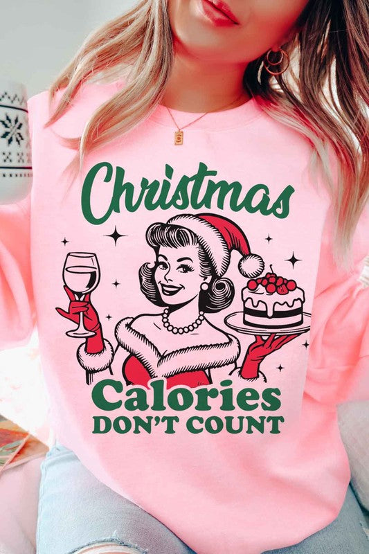 CHRISTMAS CALORIES DONT COUNT OVERSIZED SWEATSHIRT