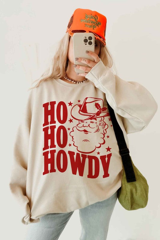 HO HO HO HOWDY CHRISTMAS OVERSIZED SWEATSHIRT