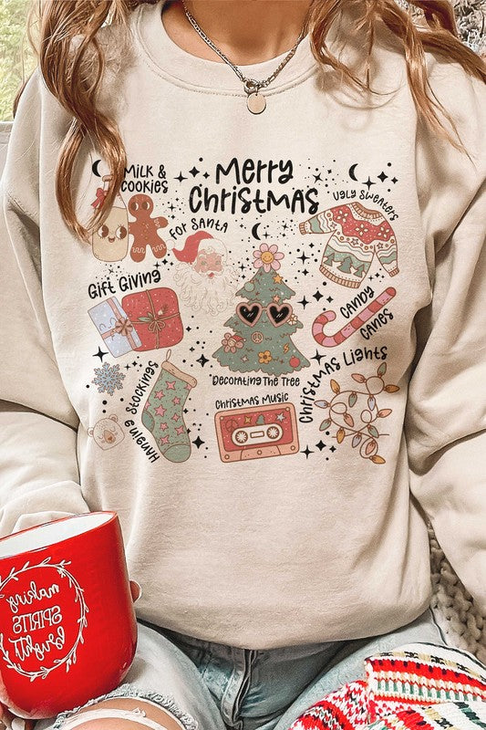 MERRY CHRISTMAS COLLAGE Graphic Sweatshirt